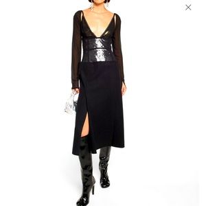 NWT Sequined wool paneled midi dress by Victoria Beckham.NWT